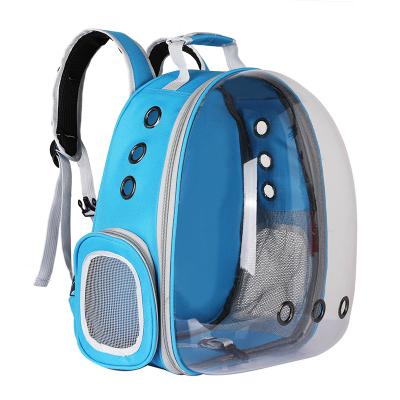 China Breathable Pure Transparent Space Bag Pet Cat Backpack Outdoor Portable Pet Bag for sale