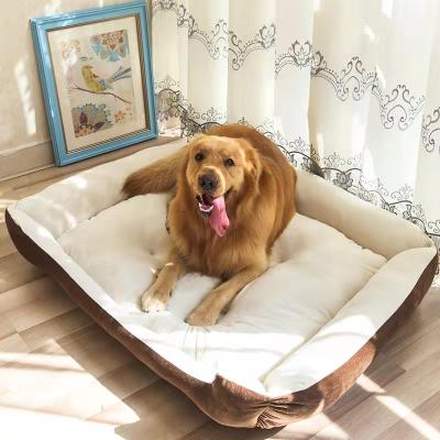 China Large Size Washable Travel Dog Bed Kennel Soft Cotton Cat Bed With Bone Kucing Bed for sale