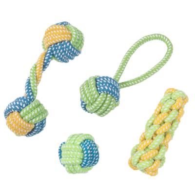 China Viable Wholesale Dental Cotton Rope Durable Dog Toys Rope Chew Toy For Pet Ball Dog Rope Toy for sale