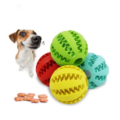 China Viable Natural Indestructible Soft Chew Ball Pet Food Toy Pet Rubber Ball for sale