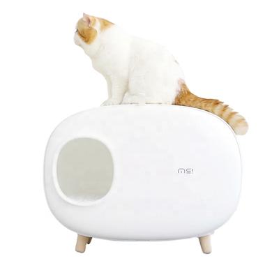 China Hot Sustainable In Europe Wholesale Pet Cat Litter Box Enclosed Cleaning Fashion And Lightweight Toilets For Cats High Quality for sale