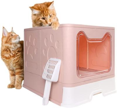 China Sustainable Cat Litter Box Closed Top Type Large Entry Drawer Cat Toilet Deodorizer Splash Proof Box Poop Supplies for sale