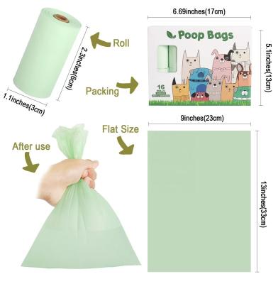 China Viable Wholesale Compostable Dog Waste Bag Degradable Cornstarch Dog Poo Bags Private Label Dog Poop Bio Bags for sale