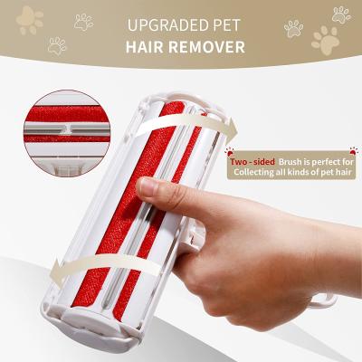 China Wholesale Viable Solvent Self-cleaning Roller Hair Pet Fiber One Hand Operate Dog Cat Fur Roller Sofa Clothes Cleaning Brush for sale