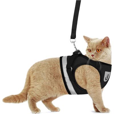 China DETACHED Private Label Cats Dogs Harness Adjustable Reflective Breathable With Free Leash for sale