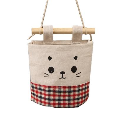 China Viable Cotton And Canvas Free Combination Small Hanging Multifunctional Wardrobe Storage Bag Storage Bag for sale