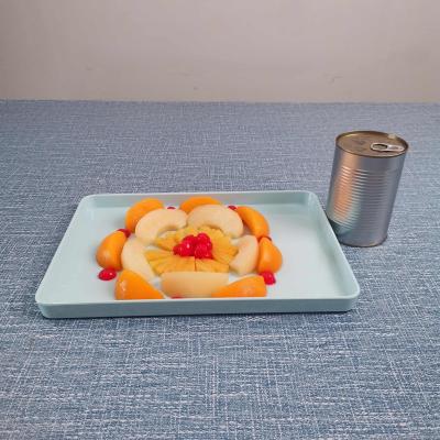 China Macedonia 425g tinned canned fruit in light syrup in the easy open tin for sale