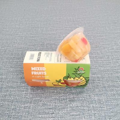 China Hot Sale Canned Canned Food 113g Fruit Mix In Pear Juice Snack Cup for sale