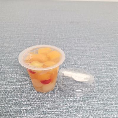 China 7oz/198g Canned Fruit Salad In Pear Juice Plastic Cup for sale