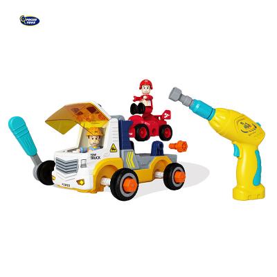 China Educational DIY Toys Children's Intelligence DIY Assembly Friction Truck Trailer And Formula Car Toy for sale