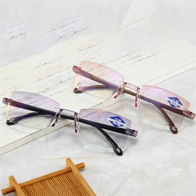 China Anti Rays Custom Gafas De Lectura Slim Rimless Blue Computer Eyewear 2020 for sale