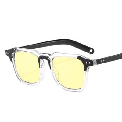 China 2020 rectangle fashionable clear square glasses black and gold shades sunglasses luxury brand for sale