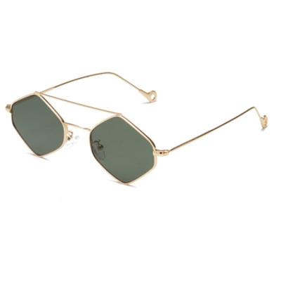 China Fashion Sunglasses Fashion The New Gold Metal Frame Small Hexagon Lenses 2021 Shades Design Sunglasses Men for sale