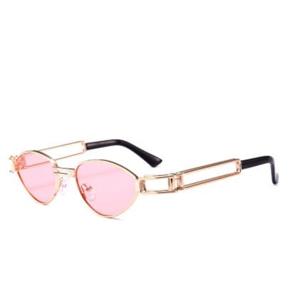 China Custom Made Women 2020 Luxury Metal Punk Red Clear Glass Women Sun Glasses Sun Glasses With Gold for sale