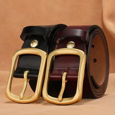 China Cow Hide Custom Men Classic Vintage Pin Buckle Luxury Strap Genuine Leather Belt For Man for sale