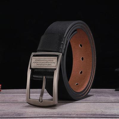 China Cow Hide Custom designed leather belt cowhide pin buckle belt Upscale trend retro classic genuine leather belts for sale