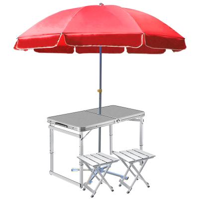 China Contemporary 16 Ribs Reinforced Windproof Folding Beach Umbrella, Aluminum Table With Umbrella Hole for sale