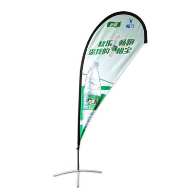 China Waterproof Tuoye Feather Shape Two Sides Customized Printing Flying Promotional Flag Advertising Flag for sale