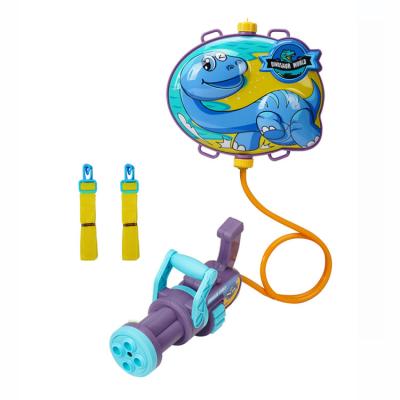 China Funny Outdoor Adult Plastic DINOSAUR Summer Brontosaurus Gatling Toy 1600ML Gun Funny Outdoor Backpack Pulling Beach 1L Toys For Kid for sale