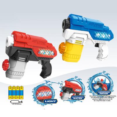 China Shoot Power Electric Water Gun, Battery Operated Fight Squirt Gun Toy LED Lights Long Range Pistol Toy Water Gun Kids Summer Beach 300ml for sale