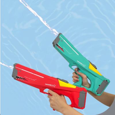 China Shoot power hotsale Tik Tok Shark Rechargeable Electric water gun toy waterblaster kids automatic high pressure toys water bullet gel pullet for sale