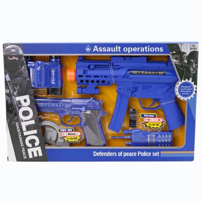 China Electric Simulation Pretend Role Play Kid Educational Police Set Weapon Toy Gun 84*44*62 for sale