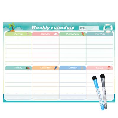 China Easy To Wipe Good Quality Kids Calendar Fridge Meal Weekly Monthly Magnetic Fridge Planner for sale