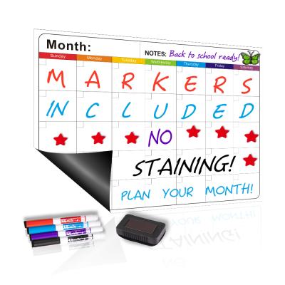 China Easy to Wipe Promotion Calendar Fridge Board Magnetic Weekly Monthly Dry Erase Meal Planner for sale