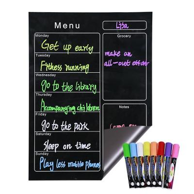 China Form No Smudge Magnetic Blackboard Dry Erase Weekly Calendar Monthly Fridge Sticker for sale