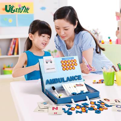 China Drawing Board Can Support Suitcase EVA Puzzle Box Painting ABC Spelling Alphabet Kindergarten Educational Toys Cardboard Magnetic Puzzle for sale