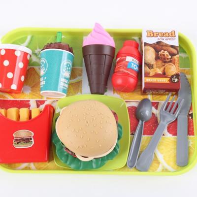 China Good quality hamburger and french fries cheap hot sale pp plastic combo pretend play toy for sale