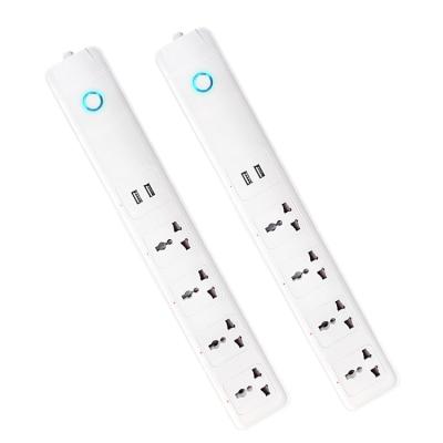 China New Product Residential/Multi-Purpose Many 4 Outlets And 2 USB Tuya Wifi Universal Smart Socket Switches Extension Sockets Power Strip for sale