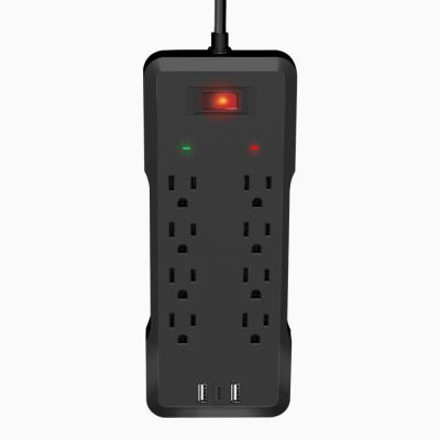 China New Trend Residential/General Purpose US Standard 8 Outlets And 2 USB USB Surge Protector With Type C PD 18W Plug Power Flat Strip for sale