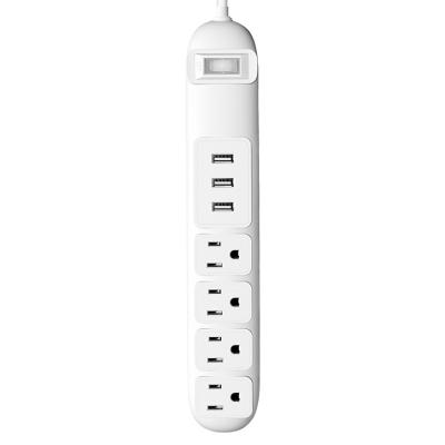 China New Trend Residential/Multi-Purpose Power Outlet Extension Cord 3 USB Ports 4 Outlets Increase Protector Power Strip With USB for sale