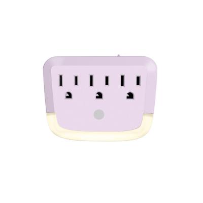 China Residential/Multi-Purpose Hot Sales Many US Standard Multi Outlet Socket With LED Night Light Wall Socket Supplement for sale