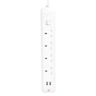 China Residential New Product 2021 / Multipurpose AC Outlets UK Standard Many Power Extension Cords 6 Plug Power Strip With USB for sale