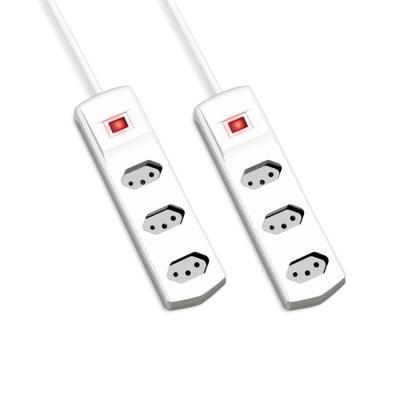 China Most Residential / General Purpose Product Brazil Standard Switch Power Strip Many AC 3 Plug Extension Cord Outlets for sale