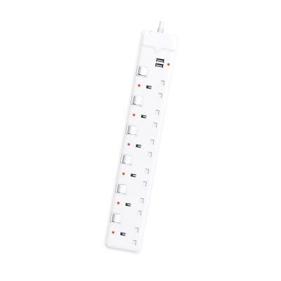 China 2021 Hot New Residential / General Purpose 6 & 2 Individual Power Strip USB Switch UK Standard Extension Cord With USB for sale