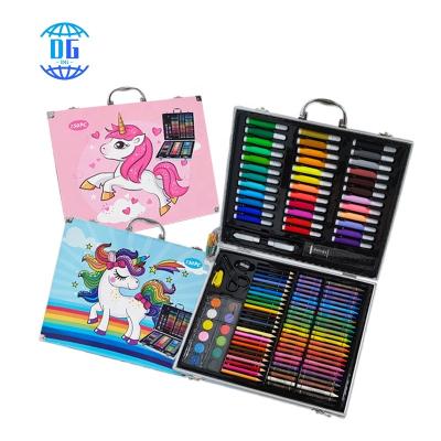 China Kids .students DG 150pcs cartoon drawing aluminum children's drawing color box Horse Wholesale school art stationery set for sale