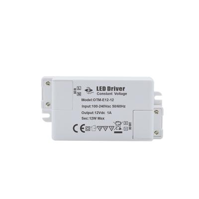 China LED Lighting OTM-E12-12 Square LED Driver Constant Voltage 12W IP 20 for sale