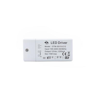 China LED Lighting OTM-SS15-E12 12V/24V 1.25A/0.625A CE/RoHS 15W Mini Led Power Supply for sale