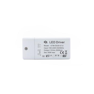 China LED Lighting OTM-SS30-E12 12V/24V 2.5A/1.25A CE/RoHS 30W Mini Led Power Supply for sale