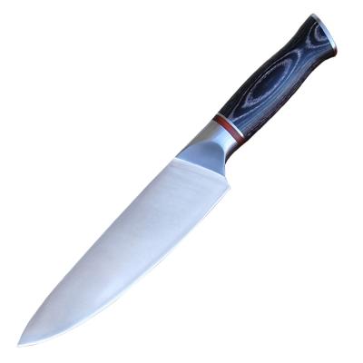 China Fast delivery quality 8inch 5cr15mov kitchen knife color handle new design chef knife viable premium steel wood knife Ultra Sharp Blade for sale