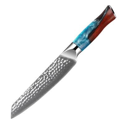 China Newest Viable Japanese Chef Knife VG10 Steel 67layers Resin Burl Wood Handle Kitchen Knife Damascus 8 Cooking Kiritsuke Knives for sale