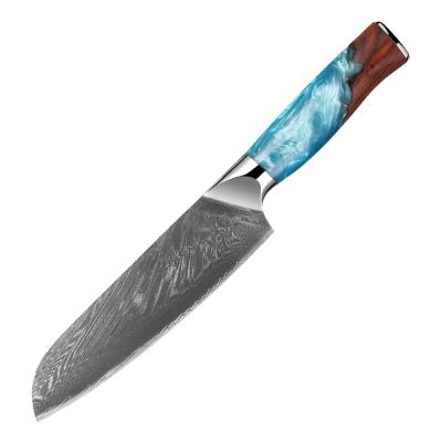 China Amazon Selling7inch VG10 Damascus Steel Santoku Knife Chef Knife Short Time Delivery Extremely Sharp Hot Viable Japanese Kitchen Knives for sale