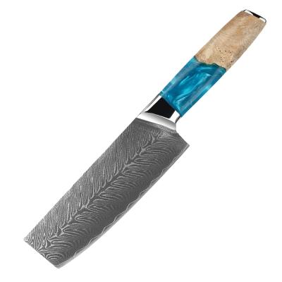 China Viable Kitchen Household Tools 6.5inch Cleaver For Slicing Food 67layer VG10 Damascus Blade 67layer VG10 Damascus Sharp Steel Nakiri Chef Knife for sale