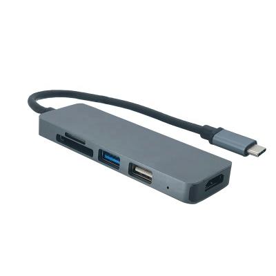 China 4K@60Hz Video Micro 5 Ports SuperSpeed ​​/ Slim & Compact Aluminum 5 In 1 Speed ​​One USB-3.0-Hub Hub for sale