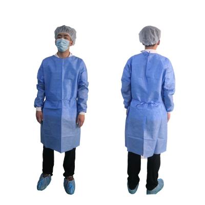 China Factory price breathable non-woven isolation gown 45g surgical gown sms disposable isolation gown for sale