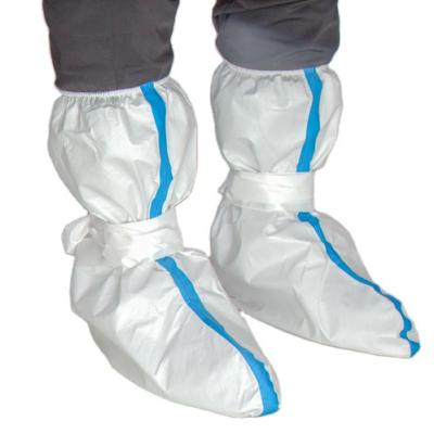 China Medical Strong Resistant High Quality Heavy Duty Foot Protection Laminate PPE Disposable Boot Shoe Covers For Hospital Supplies for sale