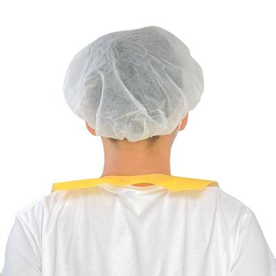 China Hospital Dust Proof Disposable Puffy Head Cover Doctor Crowd Hat White Hair Net Round Nonwoven Round Hat for sale